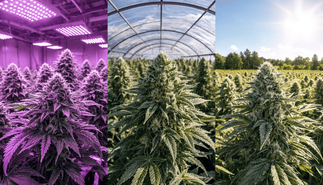 Fleurs CBD indoor, greenhouse ou outdoor : quelles différences ?