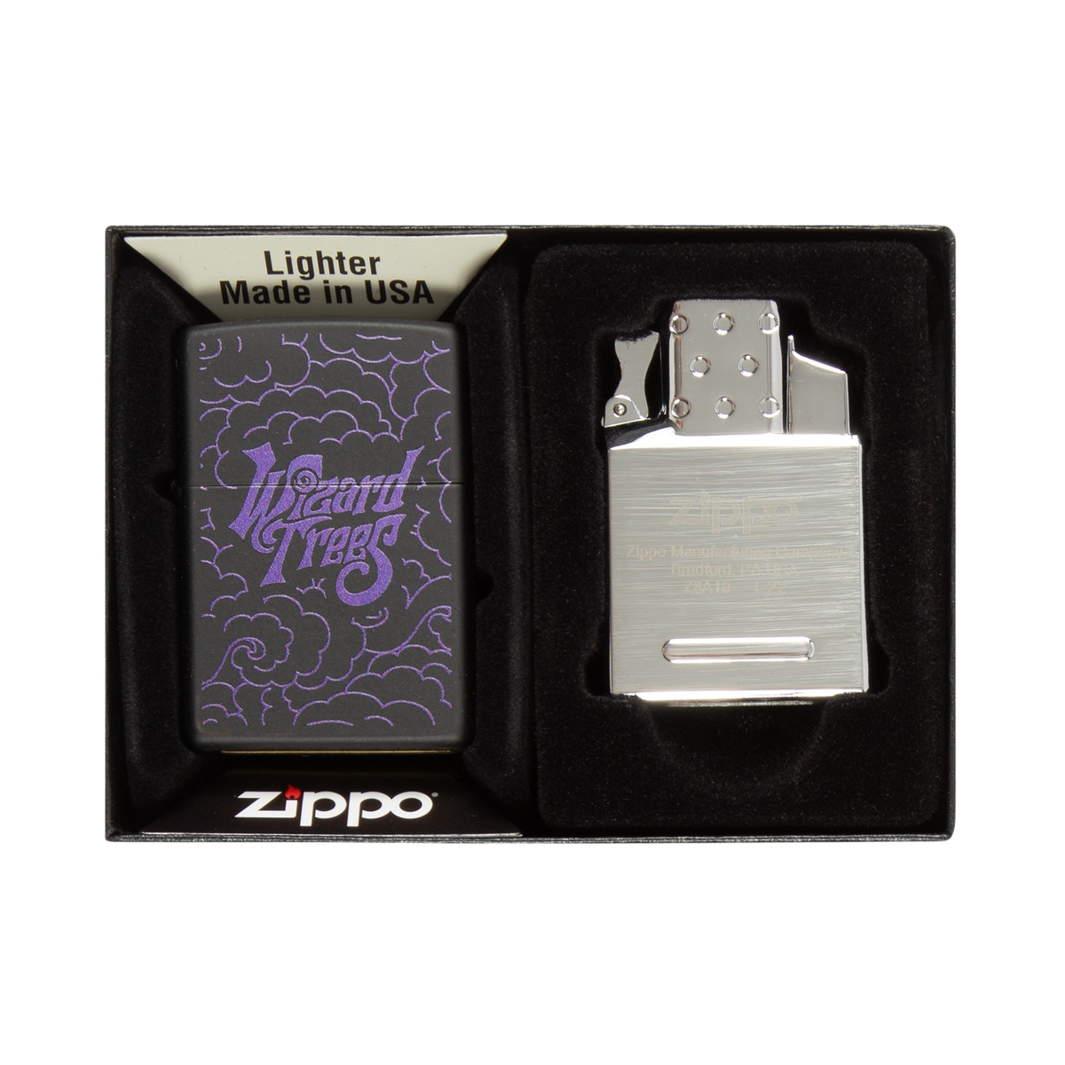 Zippo noir et violet Wizard Trees