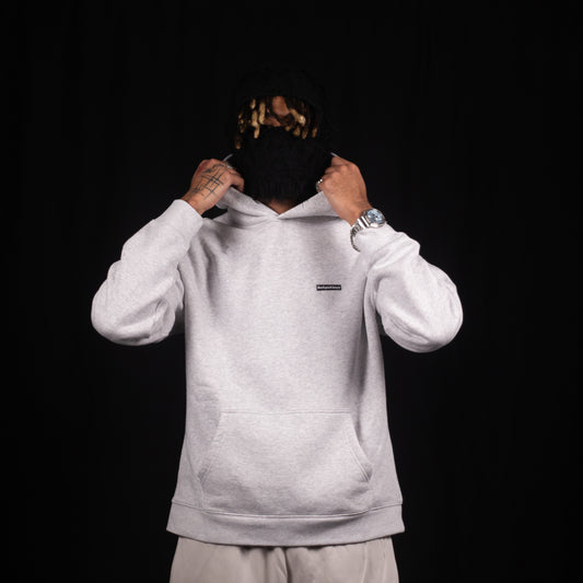 BOX LOGO SWEAT À CAPUCHE GRIS CHINÉ