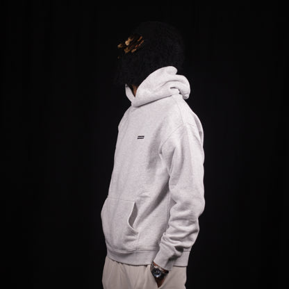 BOX LOGO SWEAT À CAPUCHE GRIS CHINÉ