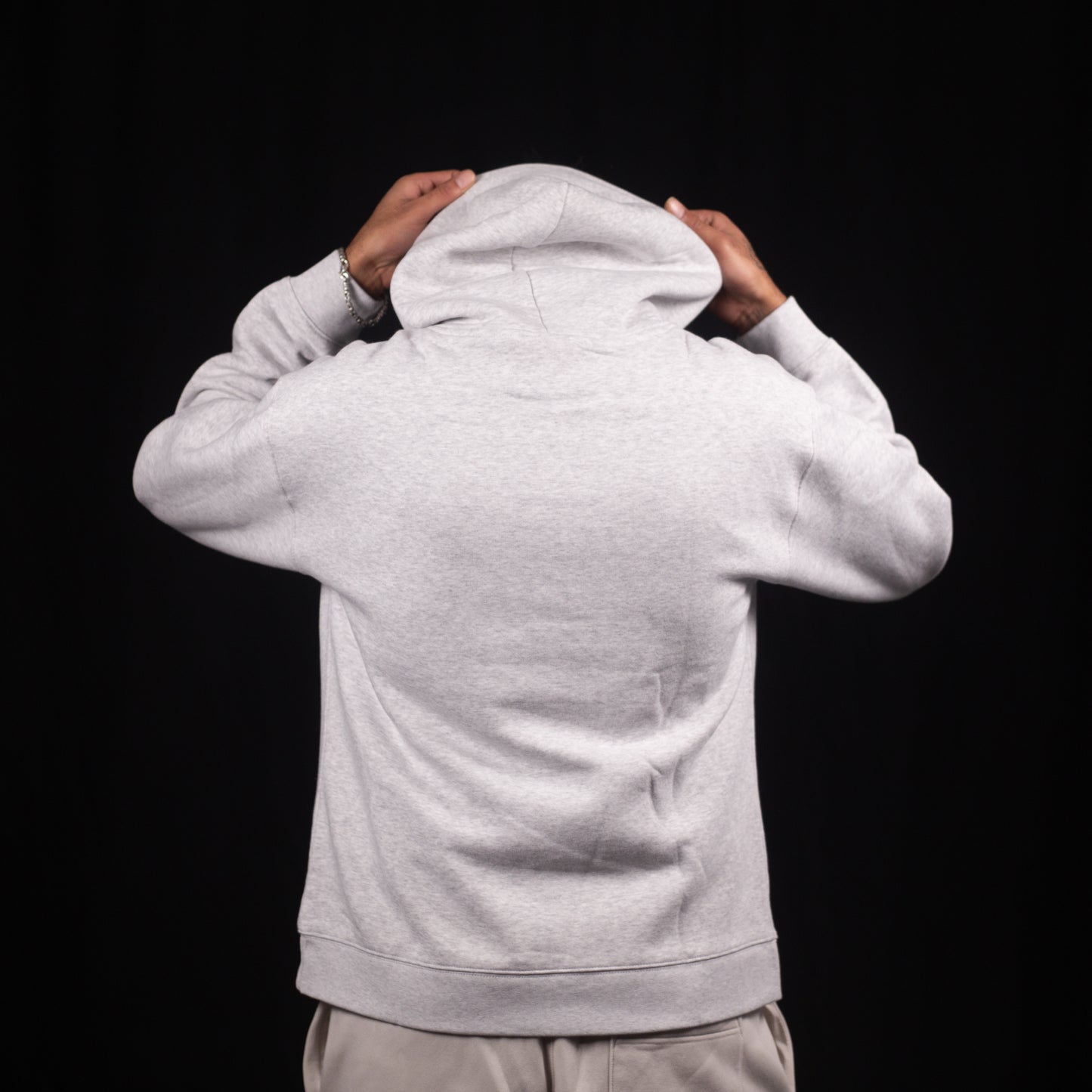 BOX LOGO SWEAT À CAPUCHE GRIS CHINÉ